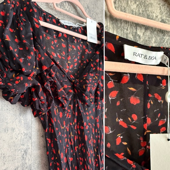 Rat & Boa sexy long maxi dress 90s vibe magnolia floral gown - Picture 8 of 14